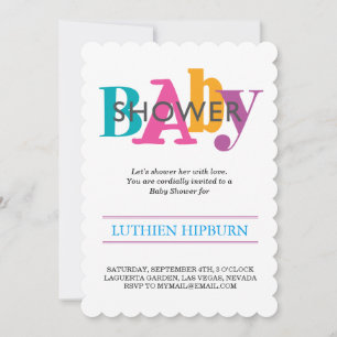 Invitation baby shower à motifs et couleurs