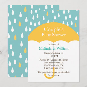 Invitation Baby shower à parapluie jaune
