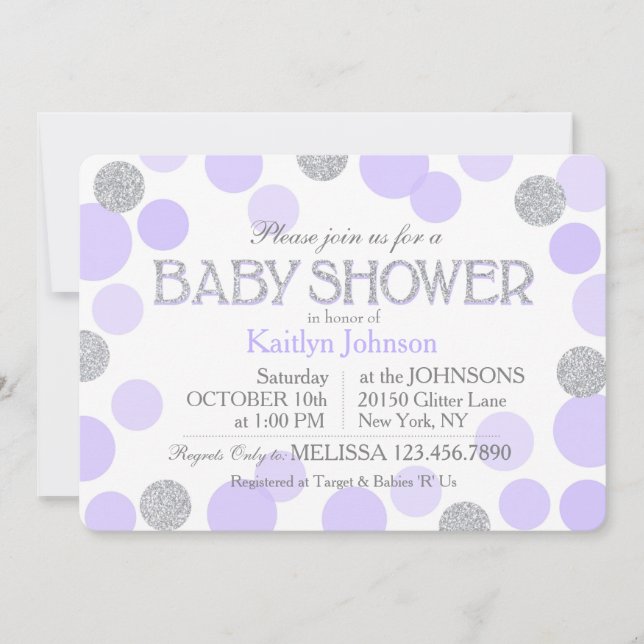 Invitation Baby shower à pointes écartées de Parties scintill (Devant)