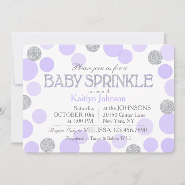 Invitation Baby shower à pointes écartées de Parties scintill (Devant)