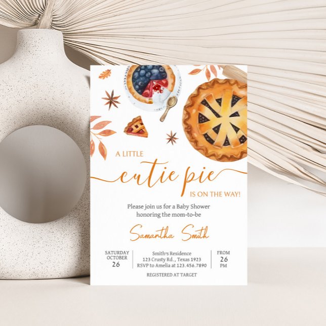 Invitation Baby shower à tarte de Little Cutie automne (Fall Pie Baby Shower Invitation
)
