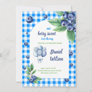 Invitation Baby shower à thème bleu pâle Berry imprimable