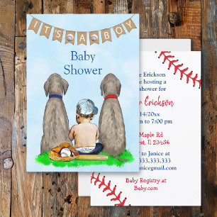 Invitation Baby shower à thème de baseball pour garçon