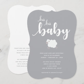 Invitation Baby shower à thème de l'agneau