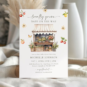 Invitation Baby shower À Thème Du Marché Des Agriculteurs Cul