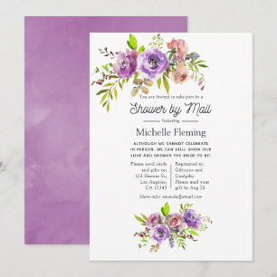 Invitation Baby-Shower à thème floral aquarelle de printemps 