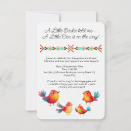 Invitation Baby shower À Thème Oiseau Mignonne Aquarelle
