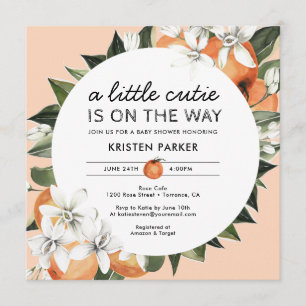 Invitation Baby shower À Thème Orange