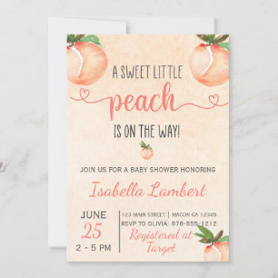 Invitation Baby shower À Thème Peach