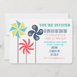Invitation Baby shower à thème Pinwheel