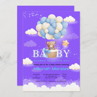 Invitation Baby shower à thème pour bébé ours