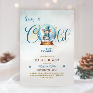 Invitation Baby shower à thème Snowglobe