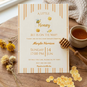 Invitation Baby Shower Abeille, Bourdons Aquarelle