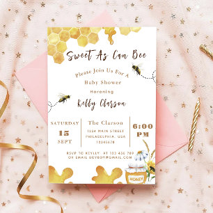 Invitation Baby shower Abeille Douce Comme Peut Être