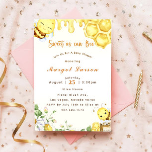 Invitation Baby shower Abeille Douce Comme Peut Être