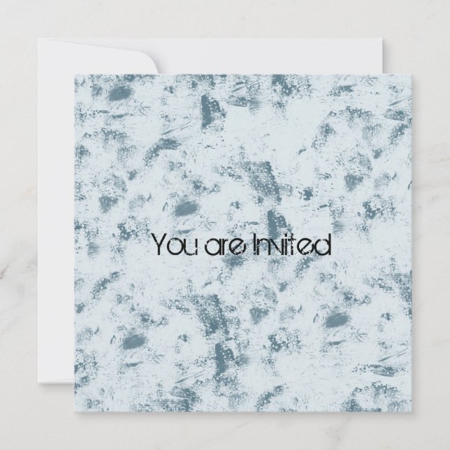 Invitation Baby shower Abstrait bleu tacheté (Devant)