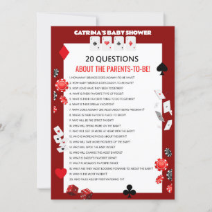 Invitation Baby shower Ace Casino - Nom modifiable, 5x7