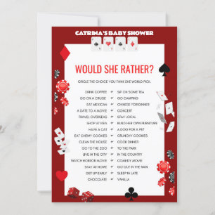 Invitation Baby shower Ace Casino - Nom modifiable, 5x7
