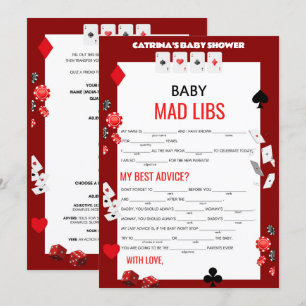 Invitation Baby shower Ace Casino - Nom modifiable, 5x7