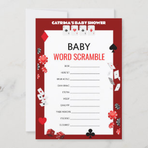 Invitation Baby shower Ace Casino - Nom modifiable, 5x7