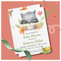 Baby shower adorable Baby Raccoon