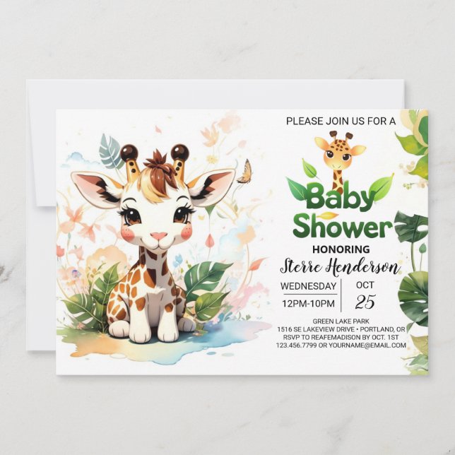 Invitation Baby shower Adventure Little Safari Explorers (Devant)