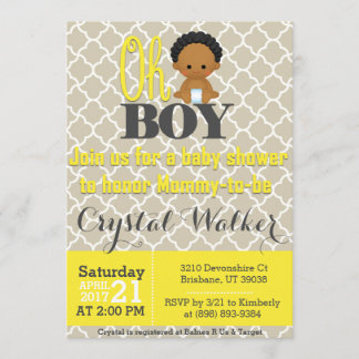 Invitation Baby shower africain-américain des garçons