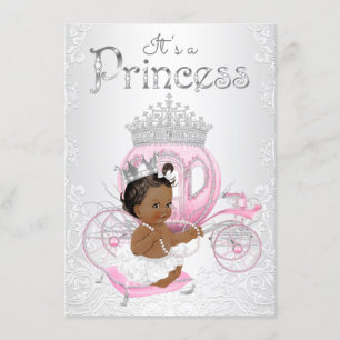 Invitation Baby shower afro-américain de princesse