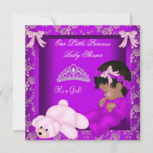 Invitation Baby shower afro-américain fille 3