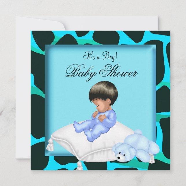 Invitation Baby shower afro-américain Poster de animal (Devant)