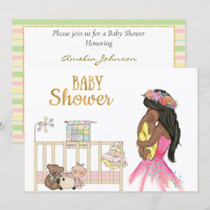 Invitation Baby shower afro-américaine