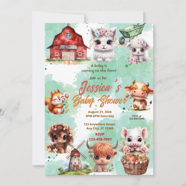 Invitation Baby shower agricole (Devant)