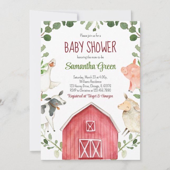 Invitation Baby shower agricole (Devant)