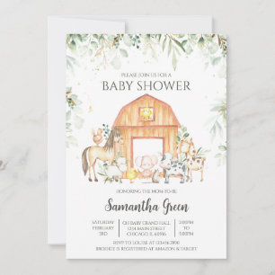 Invitation Baby shower agricole neutre pour les femmes