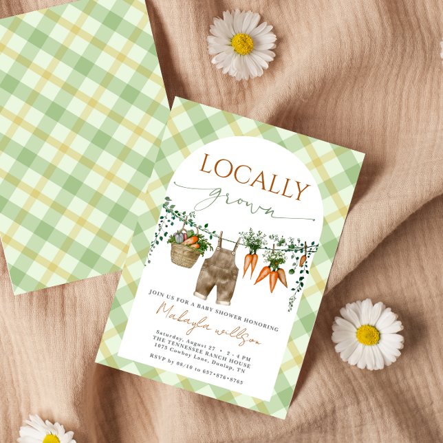 Invitation Baby shower agricole rustique cultivé localement (Créateur téléchargé)