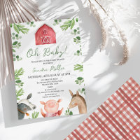 Baby shower agricole vert rouge neutre pour les ho