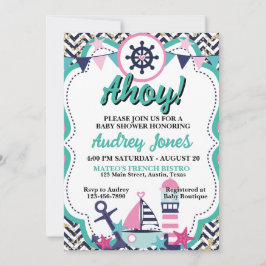 Invitation Baby shower Ahoy Nautique
