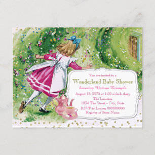 Invitation Baby Shower Alice au Pays des Merveilles
