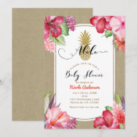 Baby Shower Aloha Tropical Or Pineapple Floral Dor