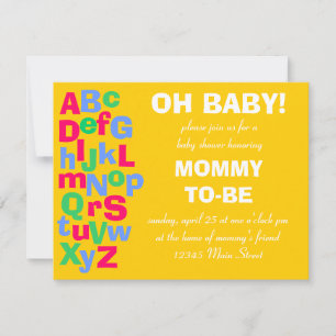 Invitation Baby shower Alphabet