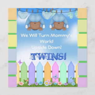 INVITATION BABY SHOWER AMÉRICAIN AMÉRICAIN TWIN GARÇONS