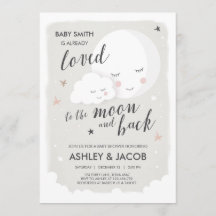 Baby shower amoureux de la Lune et de l'Invitation