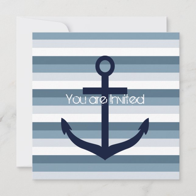 Invitation Baby shower Ancre nautique (Devant)
