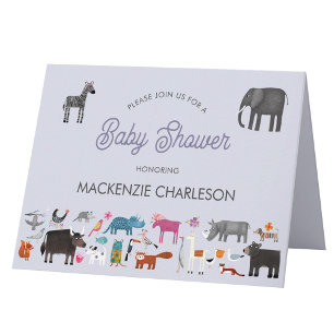 Invitation Baby shower animal amusant