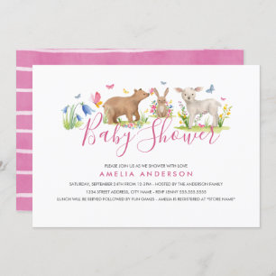 Invitation Baby shower animal de bois doux