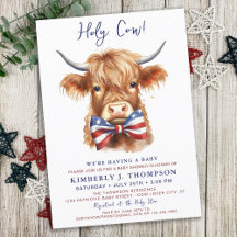 Baby shower animal de ferme de vache de Highland P