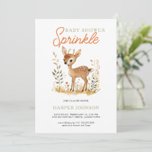 Invitation Baby shower animal des bois saupoudrer l'invitatio