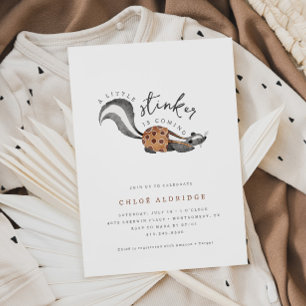 Invitation Baby shower animal Little Stinker Woodland