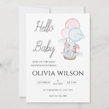 Baby shower animal minimal blanc gratuit