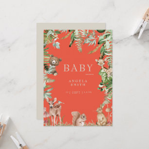 Invitation Baby shower animal orange